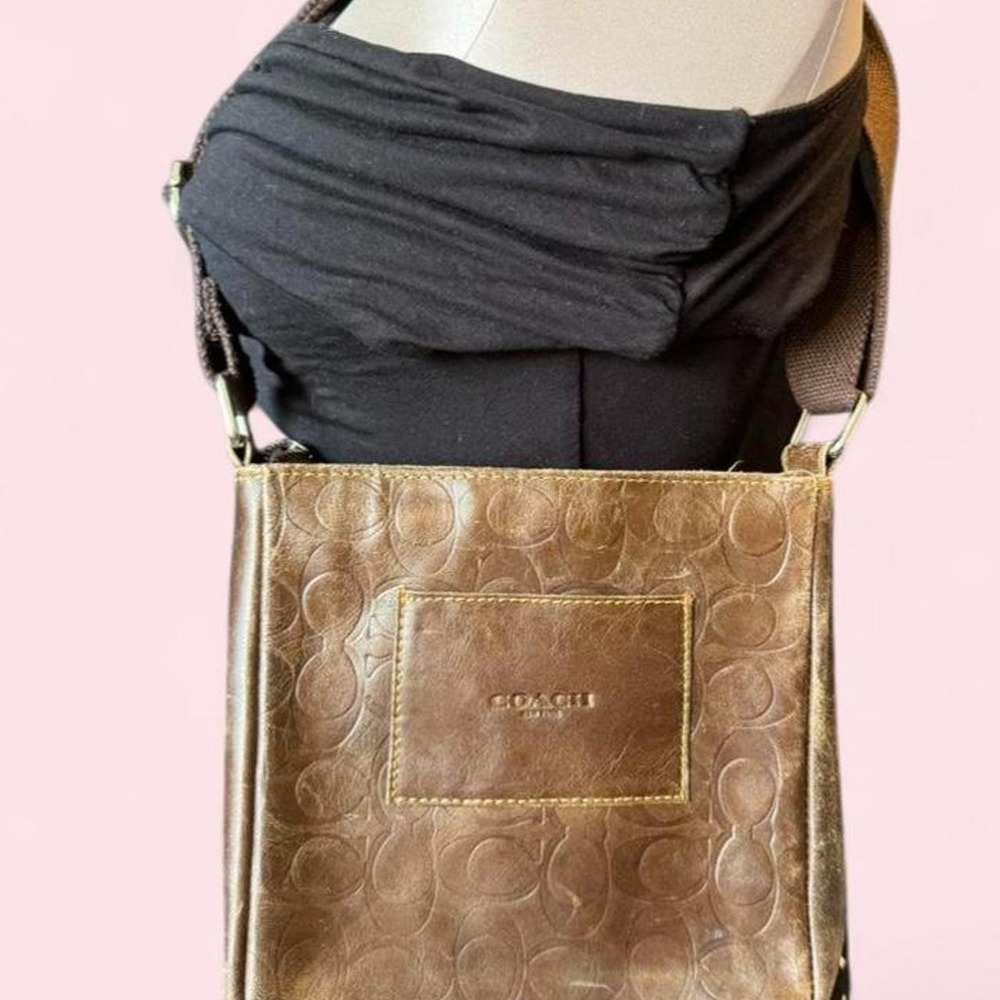 Vintage‎ Coach brown leather crossbody bag